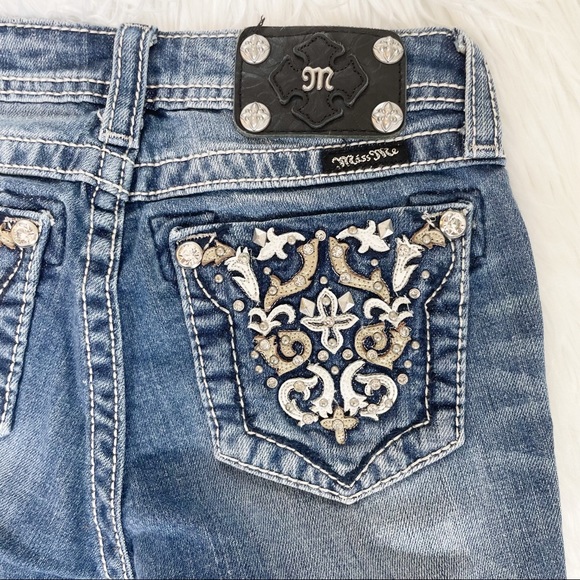 MISS ME Bermuda Capri Jeans - Girls 12 - Picture 4 of 10